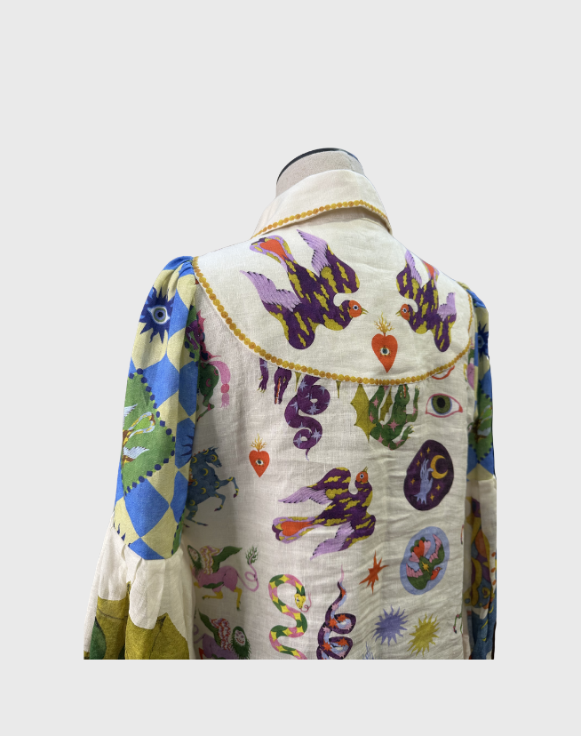 ALEMAIS LOU BALLOON SLEEVE SHIRT - SIZE 10