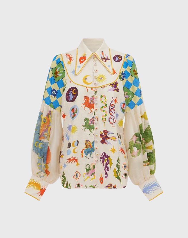 ALEMAIS LOU BALLOON SLEEVE SHIRT - SIZE 10