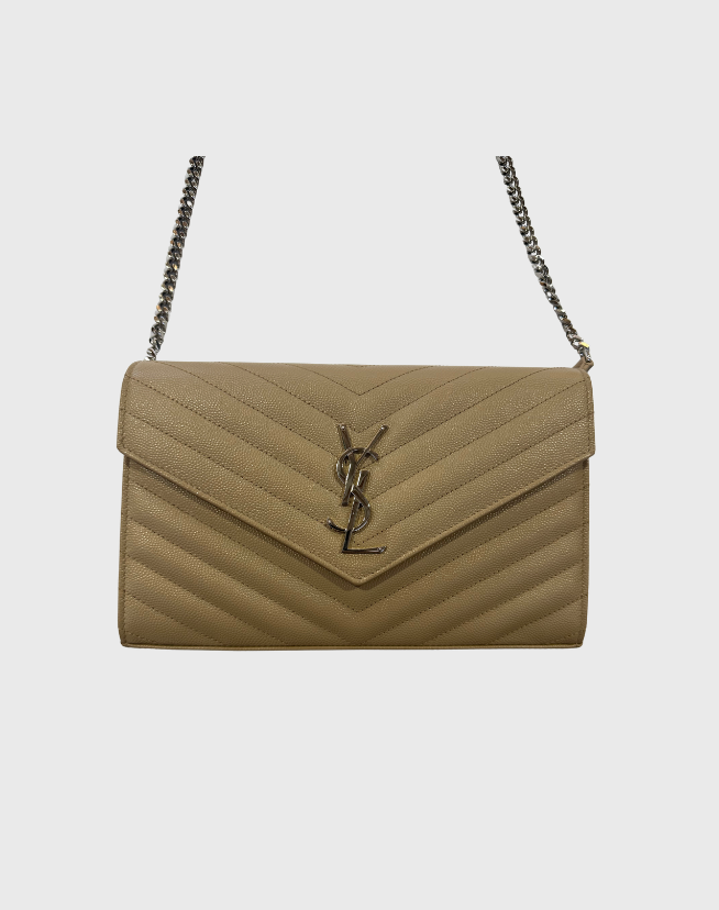 CLASSIC CASSANDRE CHAIN WALLET IN GRAIN DE POUDRE LEATHER