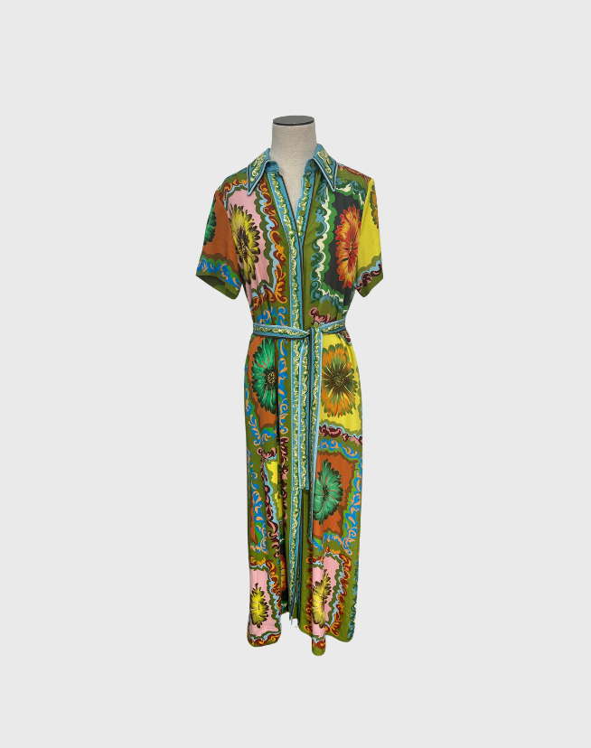 ALEMAIS DISCO DAISY SHIRT DRESS - SIZE 10