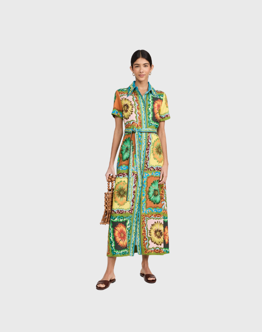 ALEMAIS DISCO DAISY SHIRT DRESS - SIZE 10