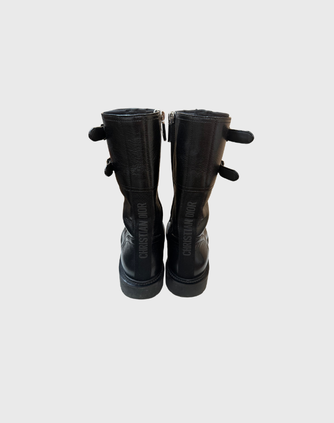 CHRISTIAN DIOR LEATHER BIKER BOOTS - SIZE 36.5