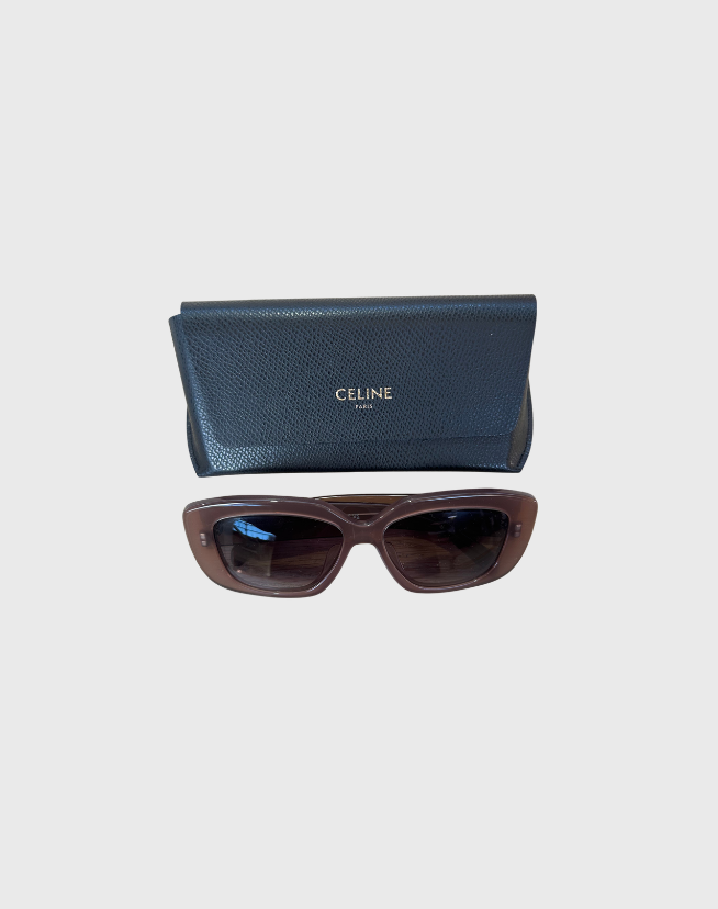 CELINE RECTANGLE-FRAME ACETATE SUNGLASSES