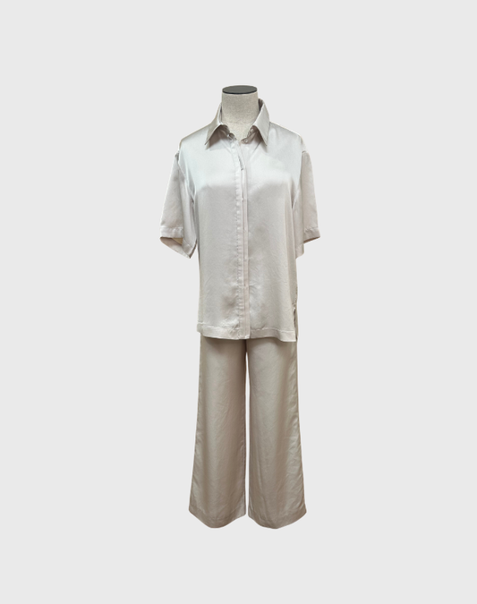 VIKTORIA & WOODS PANTS AND SHORT SLEEVE SHIRT SET - SIZE XS