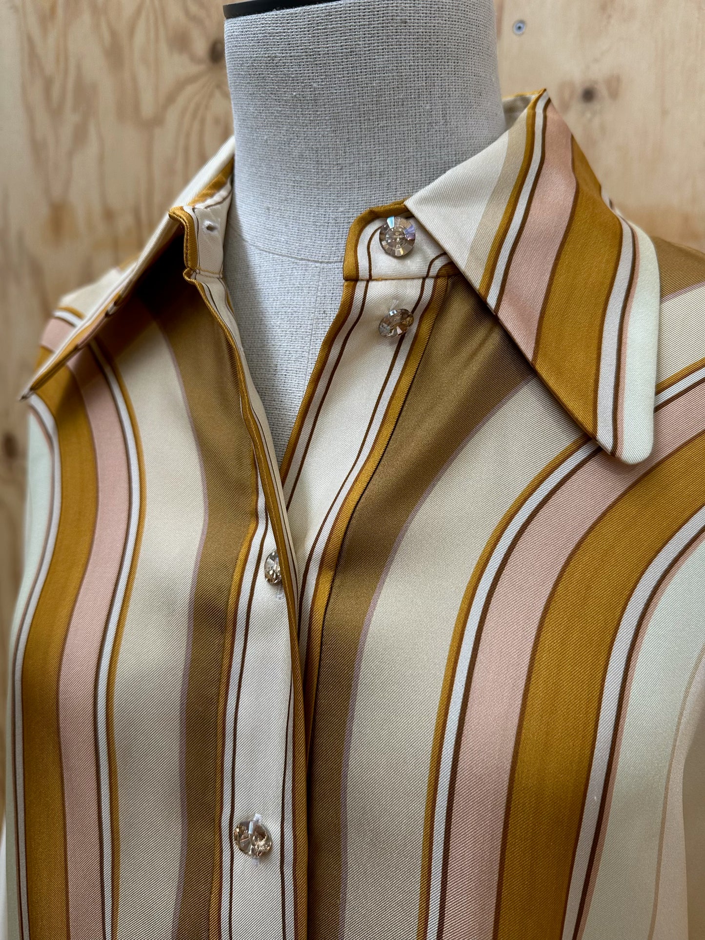 ZIMMERMANN RETRO STRIPE SILK SHIRT - SIZE 1