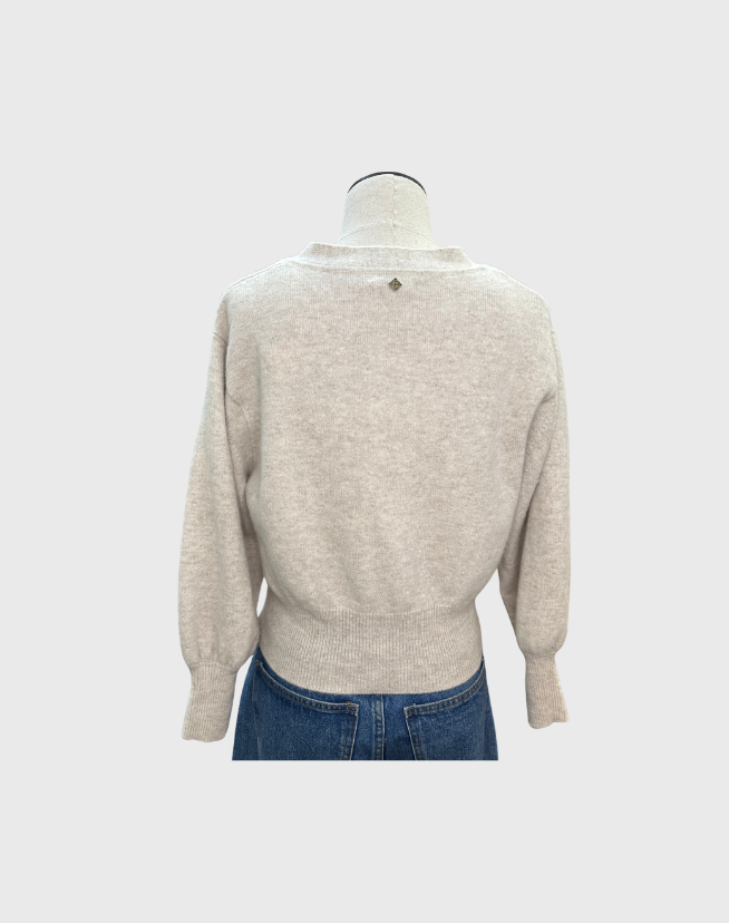 SANDRO WOOL KNIT TOP AND CARDIGAN SET - SIZE 1