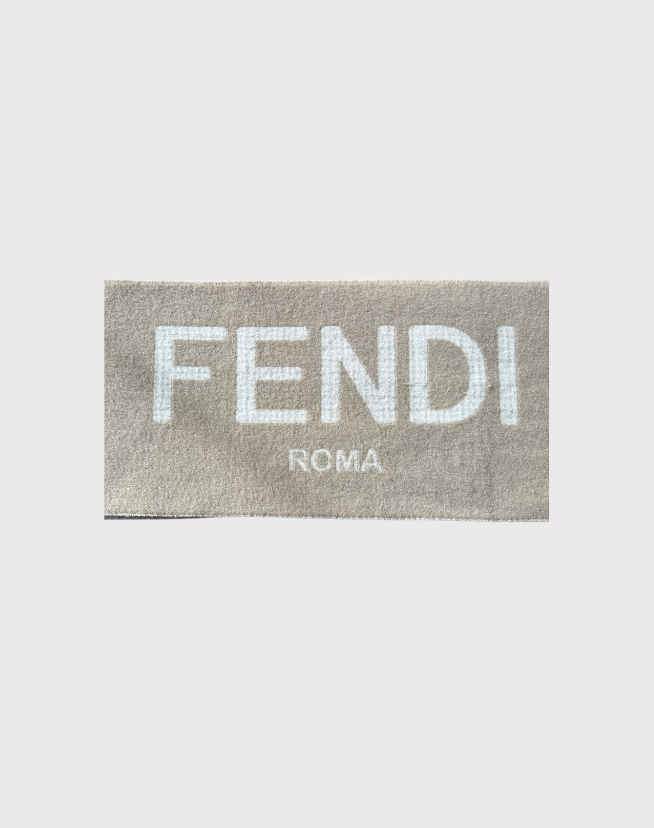FENDI WOOL AND CASHMERE MOTIF SCARF