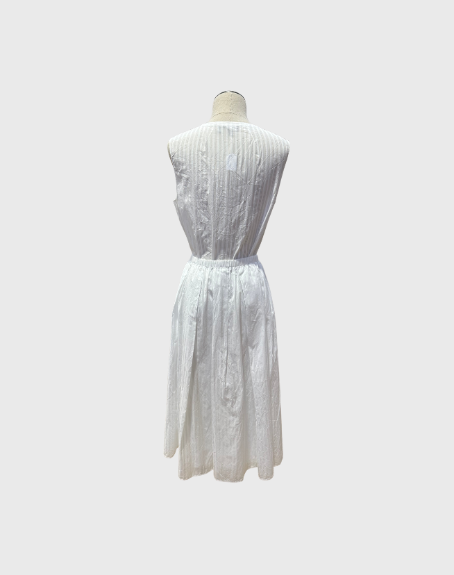 THEORY STRIPED COTTON VOILE SKIRT AND TANK SET - SIZE SMALL