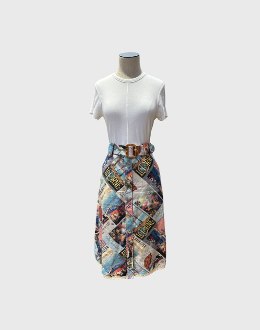 ZIMMERMANN POSTCARD MIDI SKIRT - SIZE 1