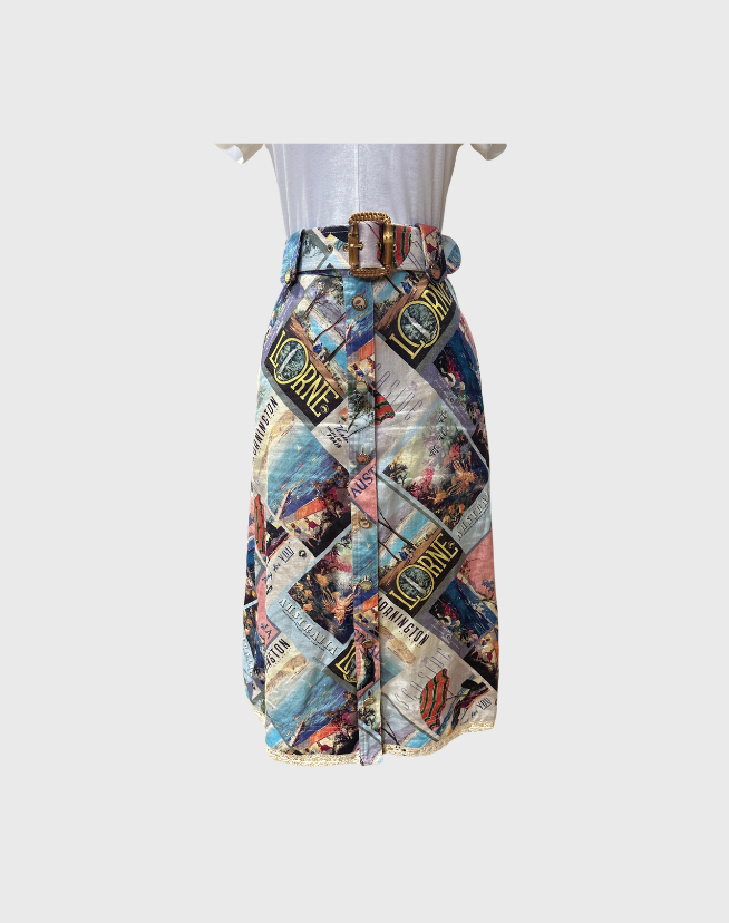 ZIMMERMANN POSTCARD MIDI SKIRT - SIZE 1