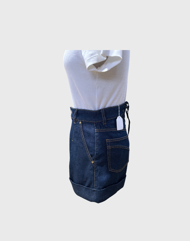 ZIMMERMANN LACE UP DENIM SHORTS - SIZE 0
