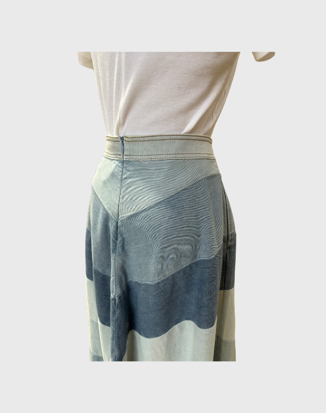ZIMMERMANN TALLOW PANALED DENIM SKIRT - SIZE 3