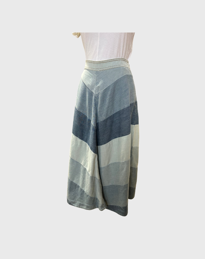 ZIMMERMANN TALLOW PANALED DENIM SKIRT - SIZE 3