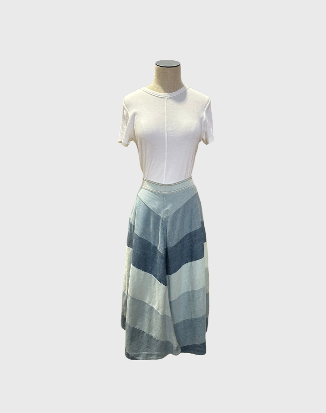 ZIMMERMANN TALLOW PANALED DENIM SKIRT - SIZE 3
