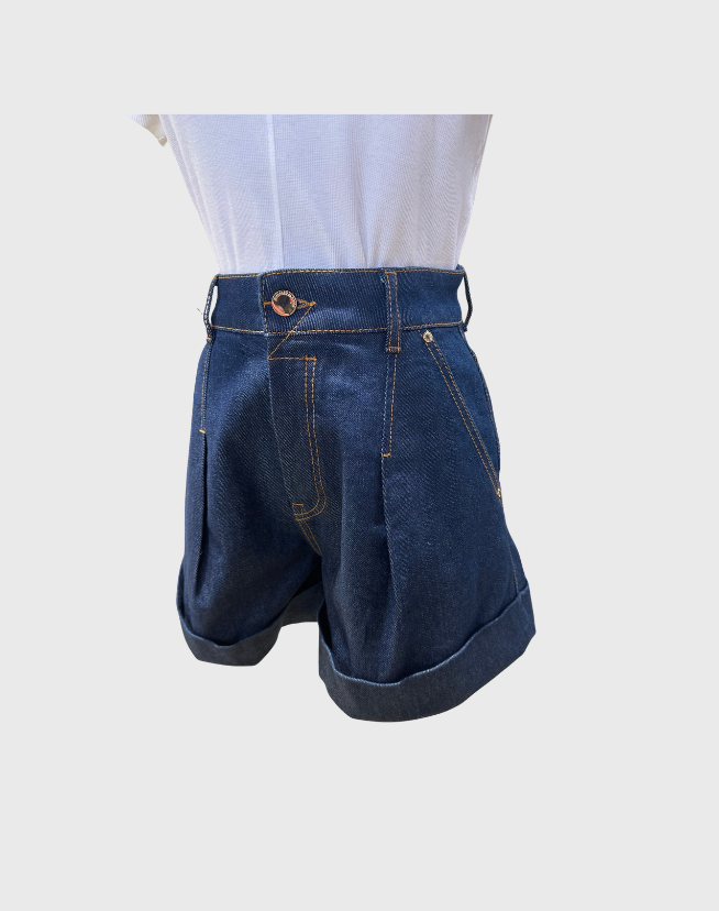 ZIMMERMANN LACE UP DENIM SHORTS - SIZE 0
