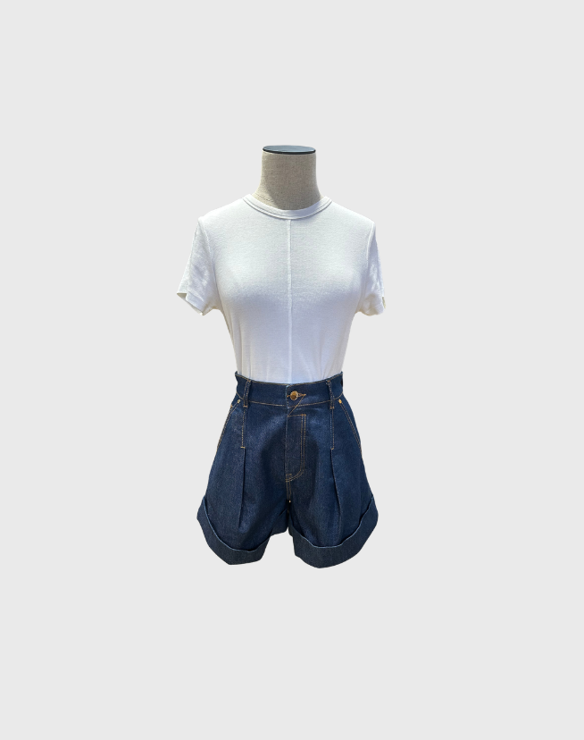 ZIMMERMANN LACE UP DENIM SHORTS - SIZE 0