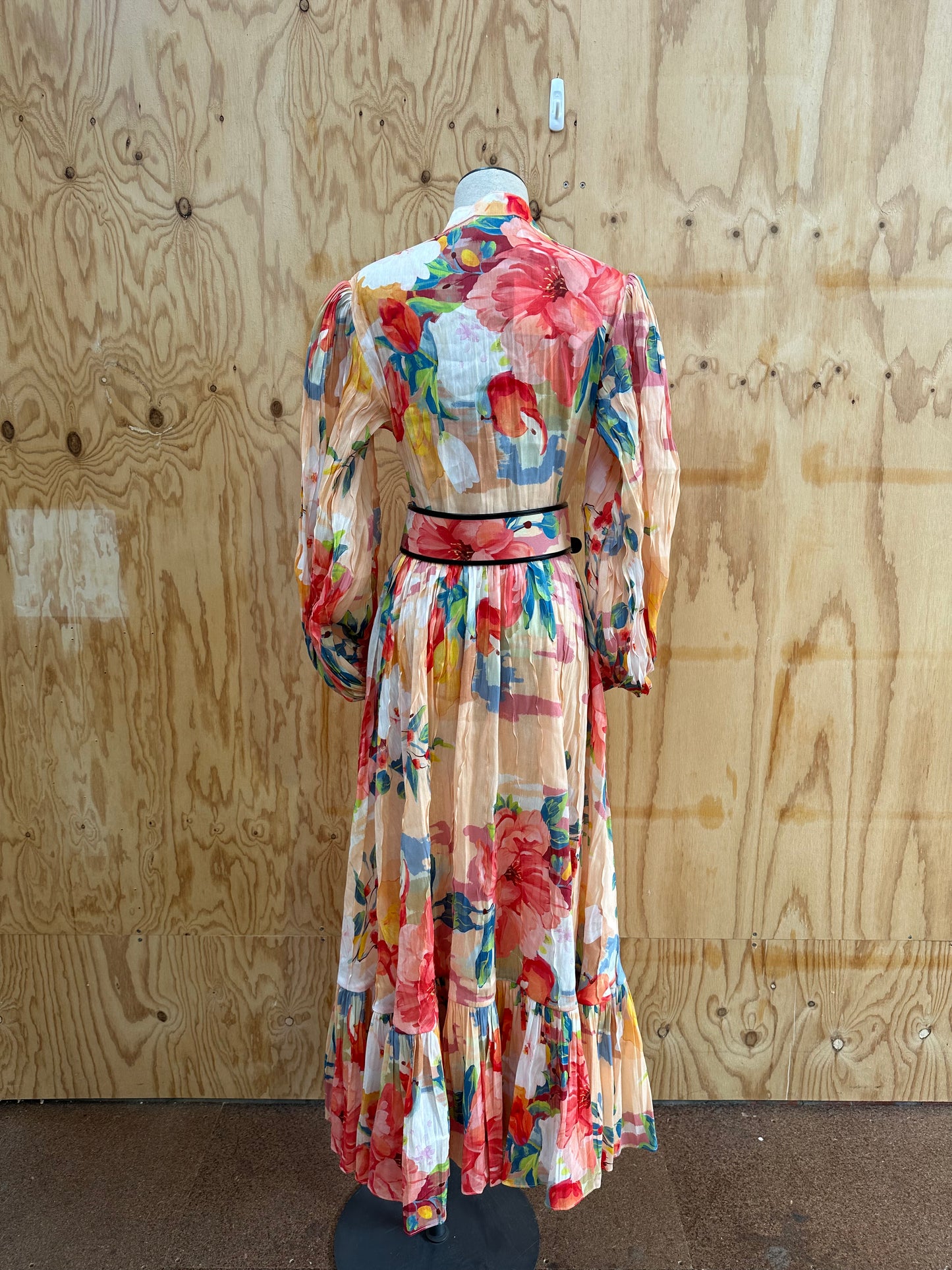 LEO LIN FLORENCE SILK LINEN DRESS - SIZE 12