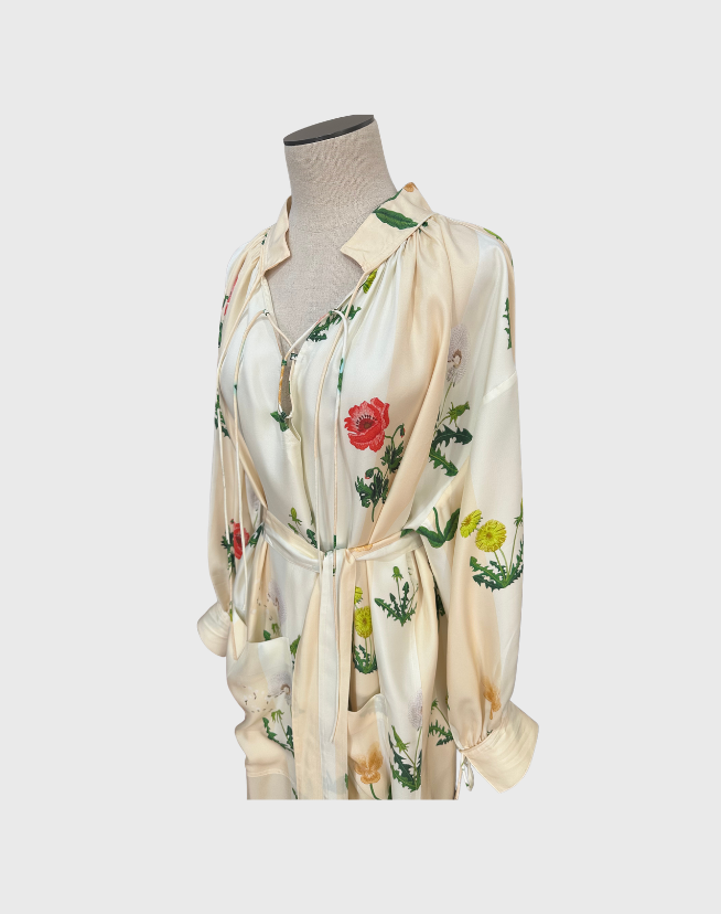 OROTON SILK TIE WAIST DRESS - SIZE 12