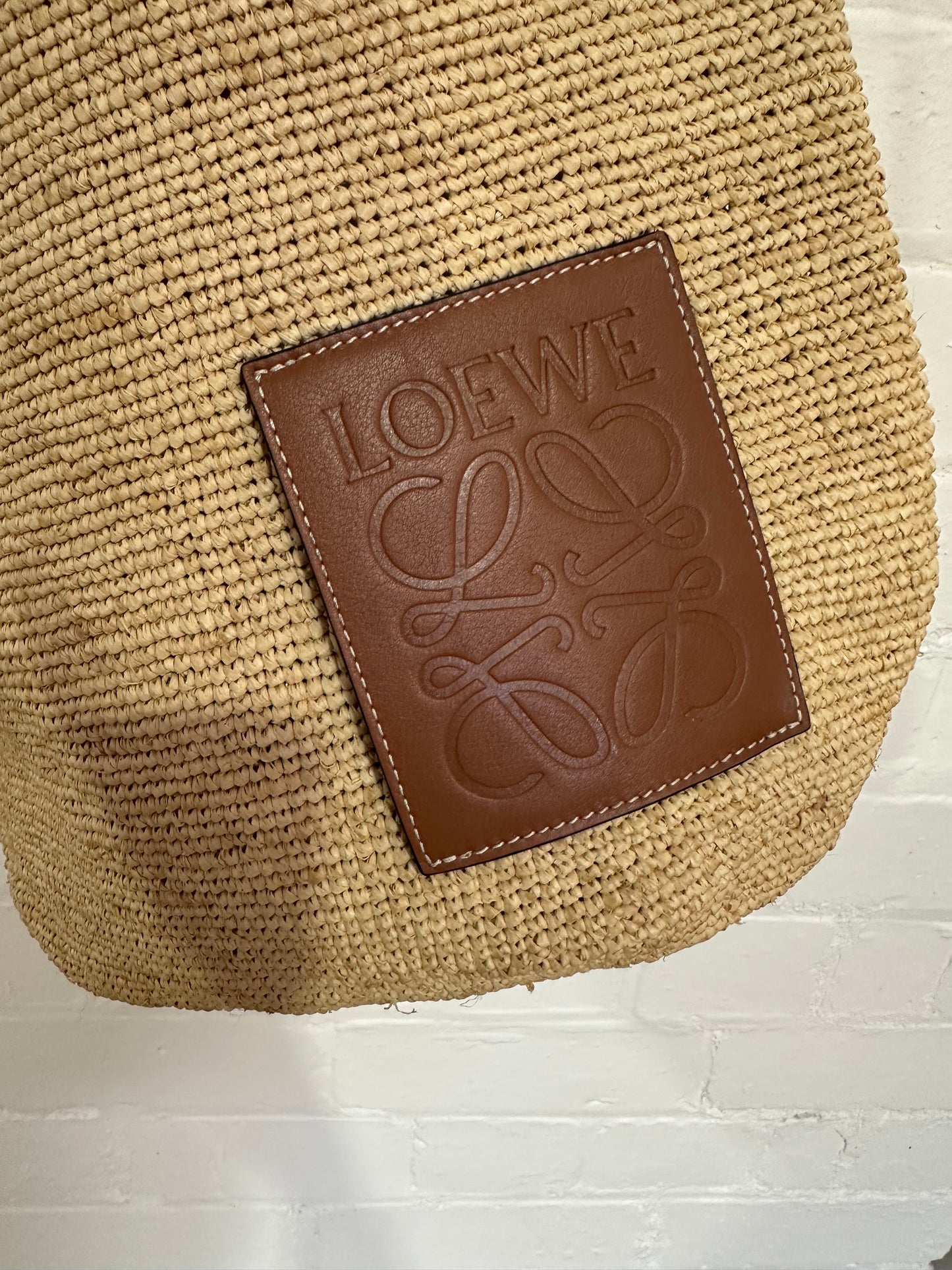 LOEWE LARGE RAFFIA SLIT SATCHEL - $1,100