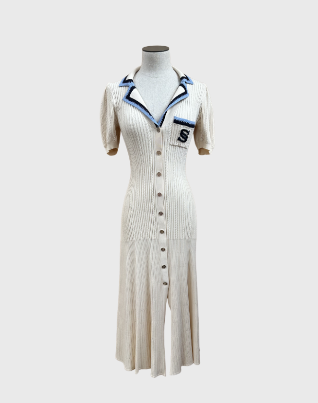 SANDRO PARIS FLORINE KNITTED DRESS - SIZE 8