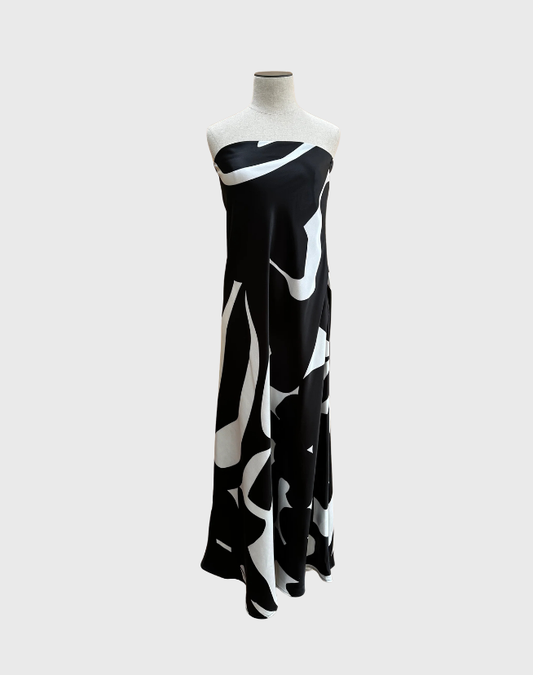 MORRISON ZETA STRAPLESS DRESS IN ABSTRACT PRINT - SIZE 10