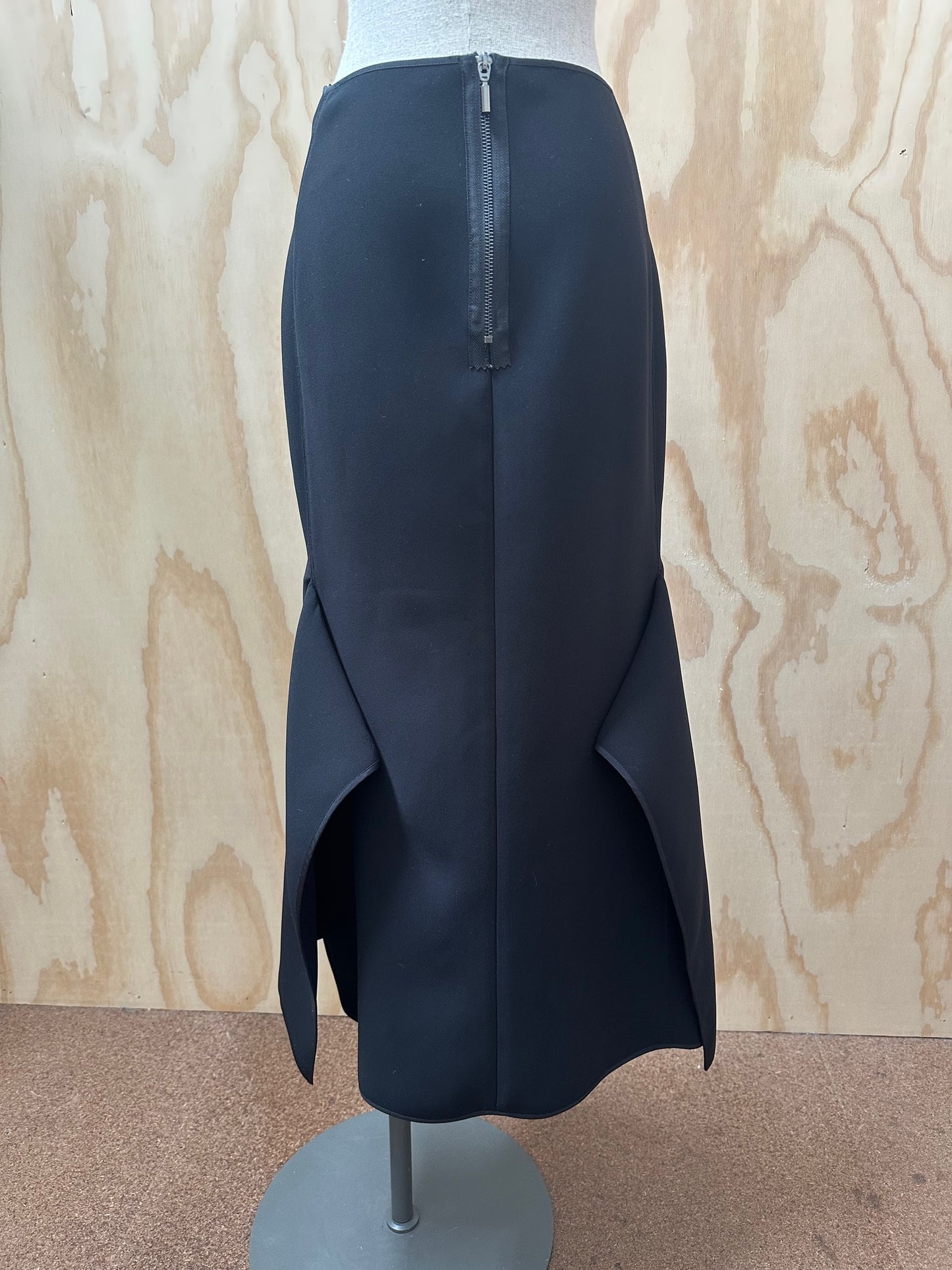 CARLA ZAMPATTI CREPE BLACK SKIRT - SIZE 10