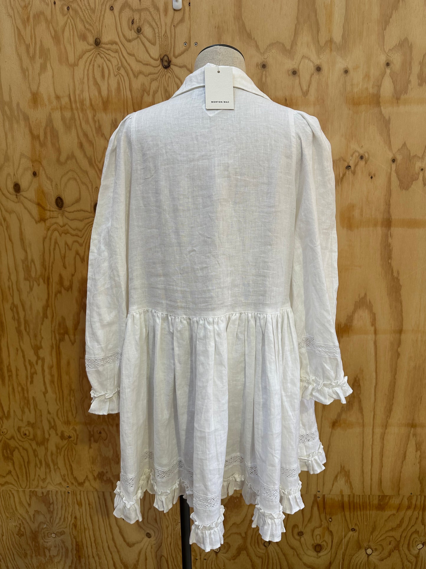 MORTON MAC MINI DRESS IN WHITE - SIZE S