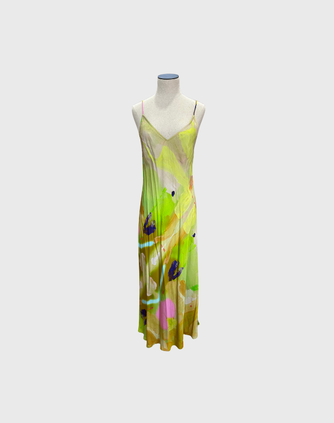 KINGA CSILLA NEON PASTEL SLIP DRESS - SIZE 8
