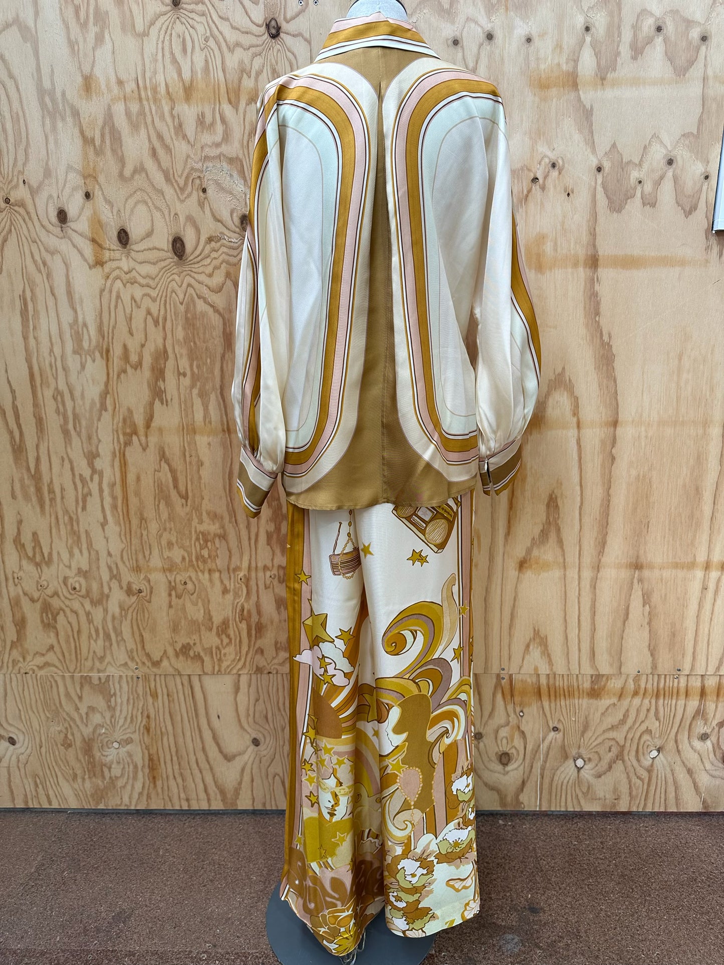 ZIMMERMANN RETRO STRIPE SILK SHIRT - SIZE 1