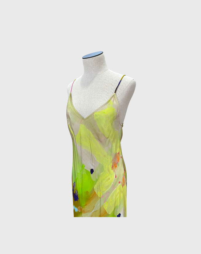 KINGA CSILLA NEON PASTEL SLIP DRESS - SIZE 8