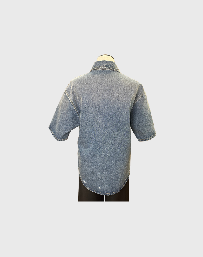 PRADA BLUE DENIM SHIRT - SIZE 38