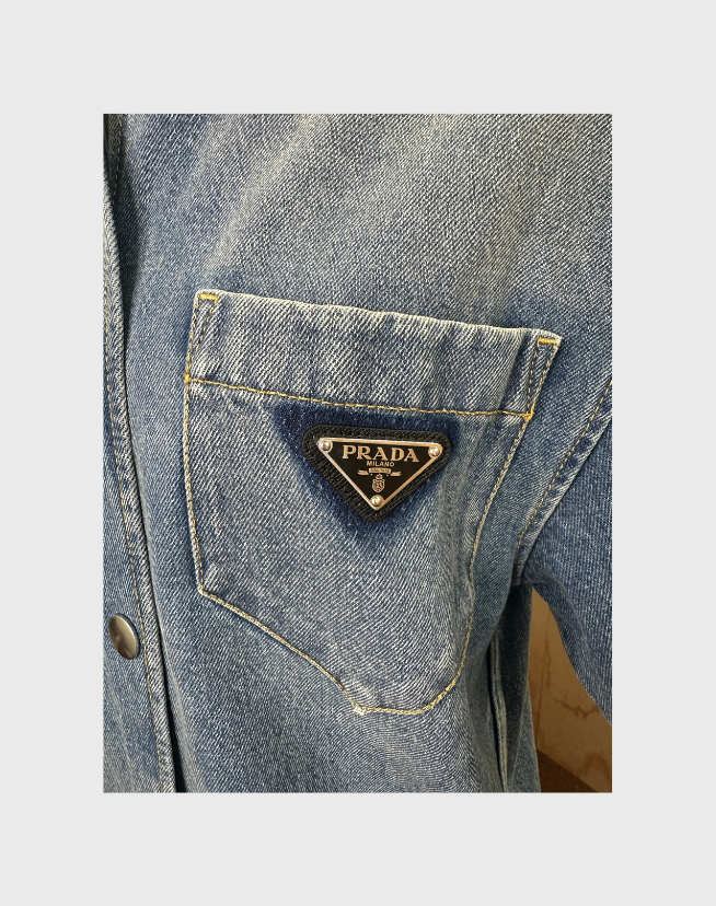 PRADA BLUE DENIM SHIRT - SIZE 38