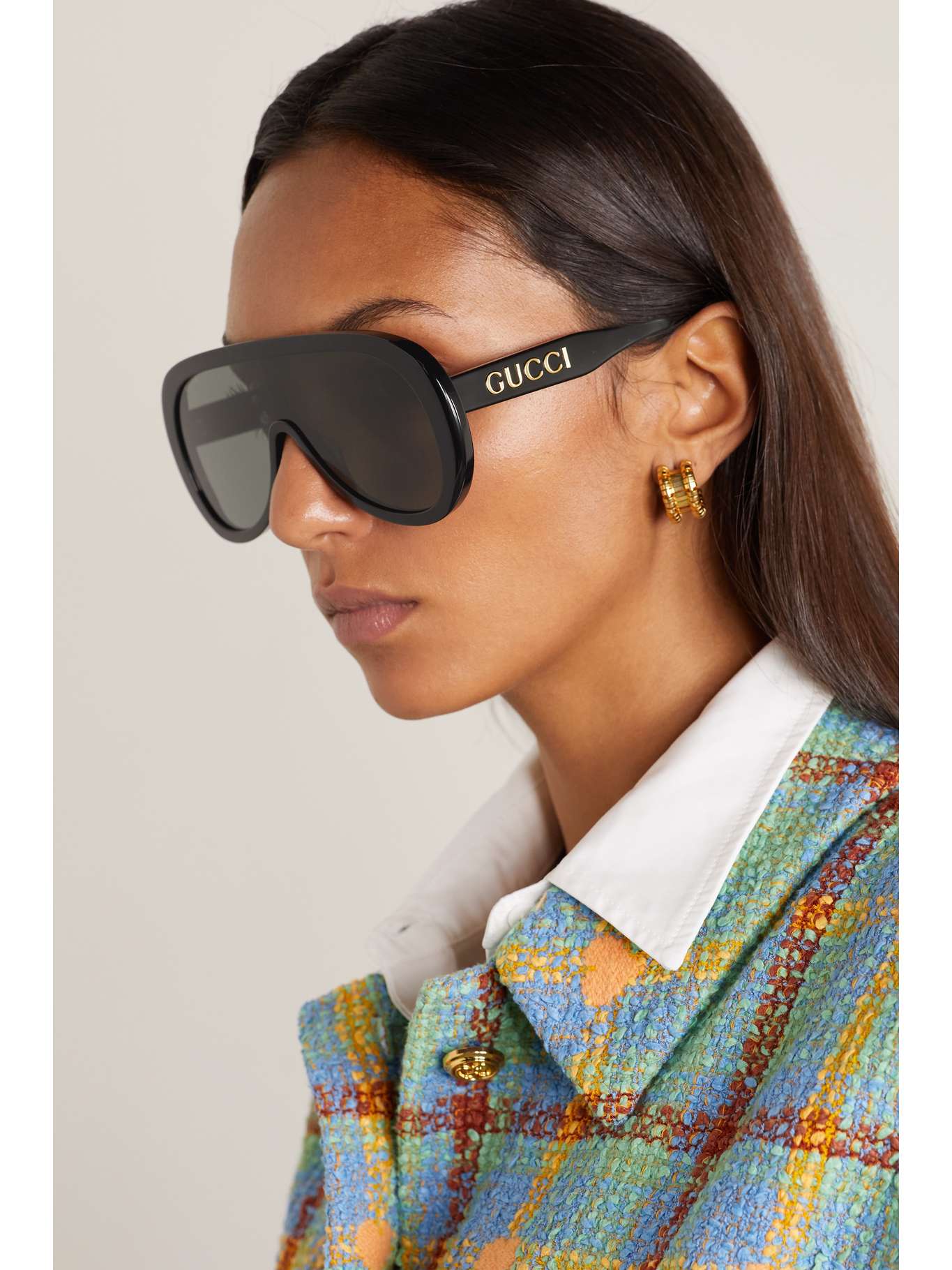 GUCCI OVERSIZED D-FRAME ACETATE SUNGLASSES