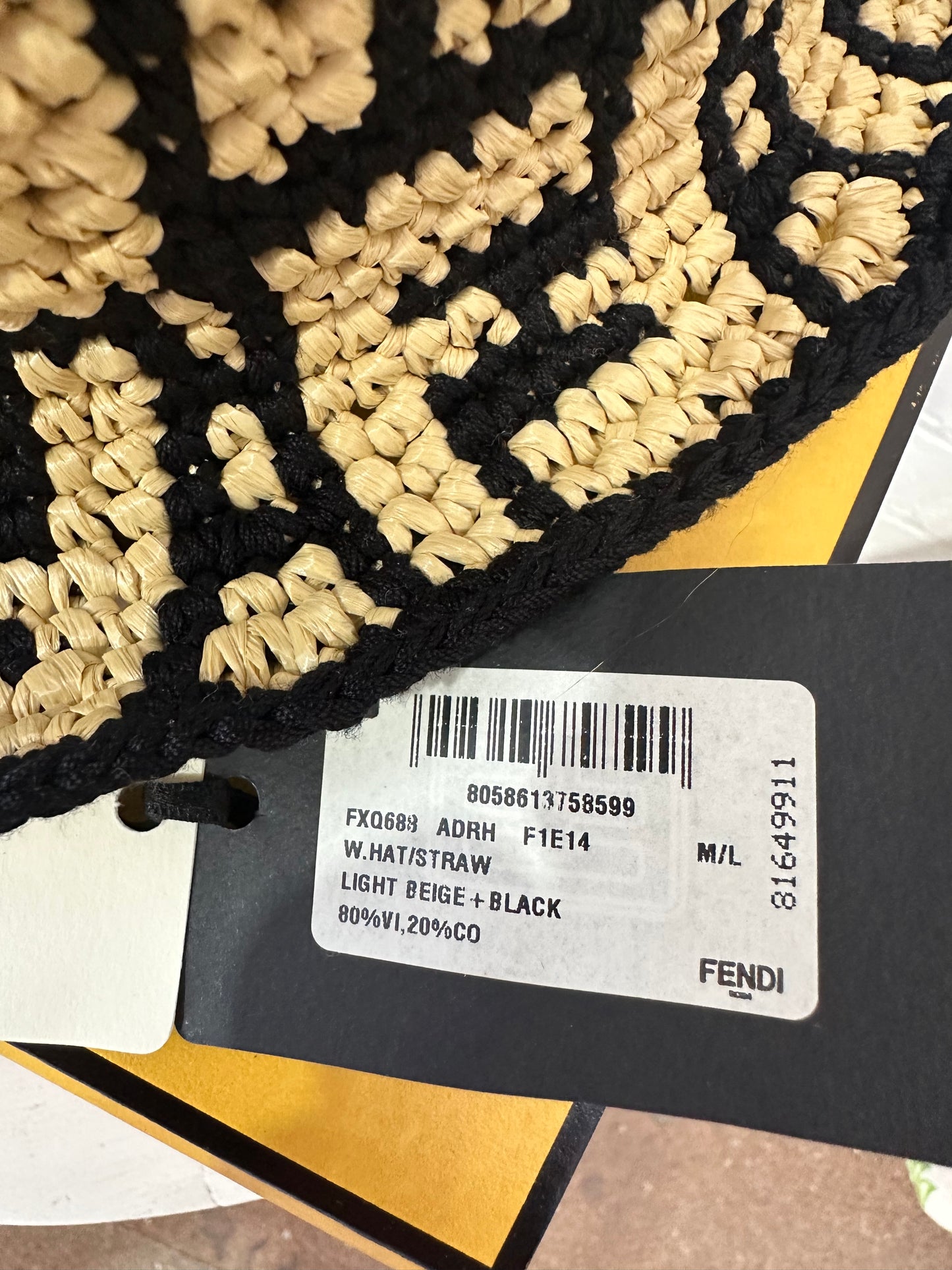 FENDI LOGO MONOGRAM BUCKET HAT - M/L