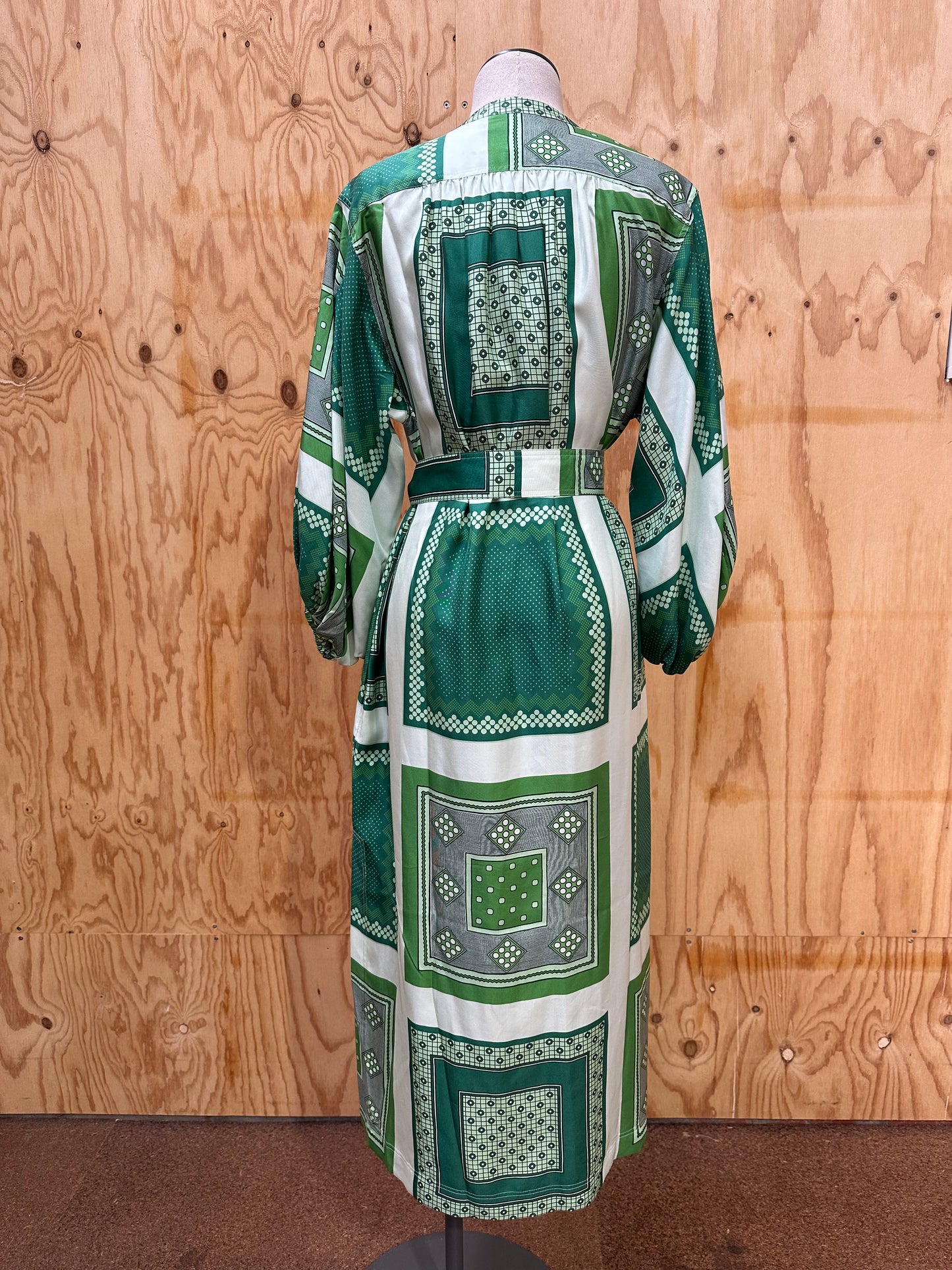 OROTON GEOMETRIC SILK DRESS - SIZE 12