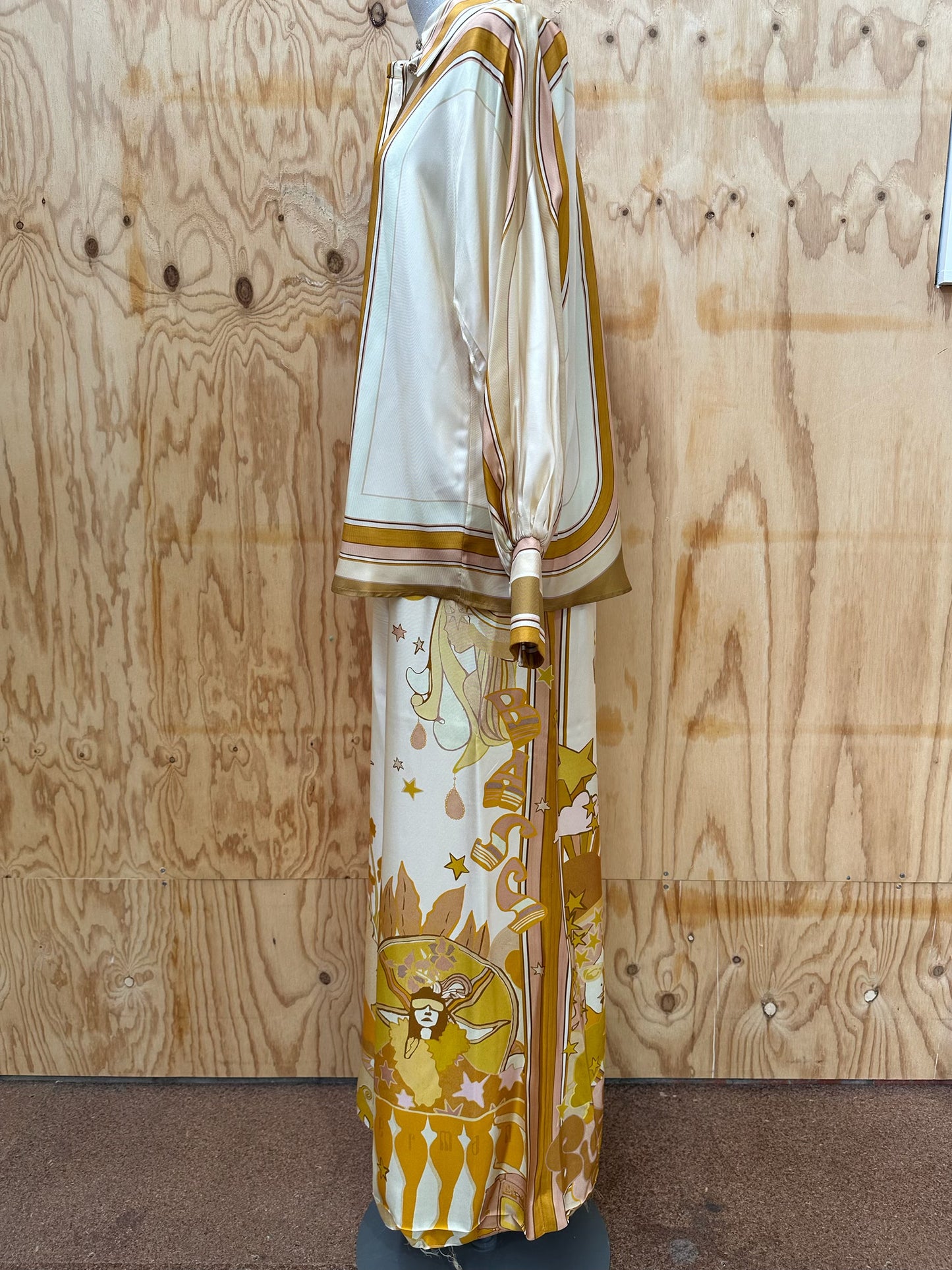 ZIMMERMANN RETRO STRIPE SILK SHIRT - SIZE 1