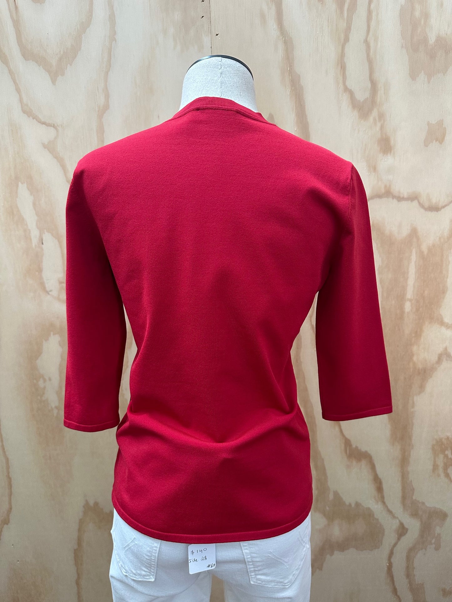 SCANLAN THEODORE CREW NECK SLEEVE TOP - SIZE MEDIUM