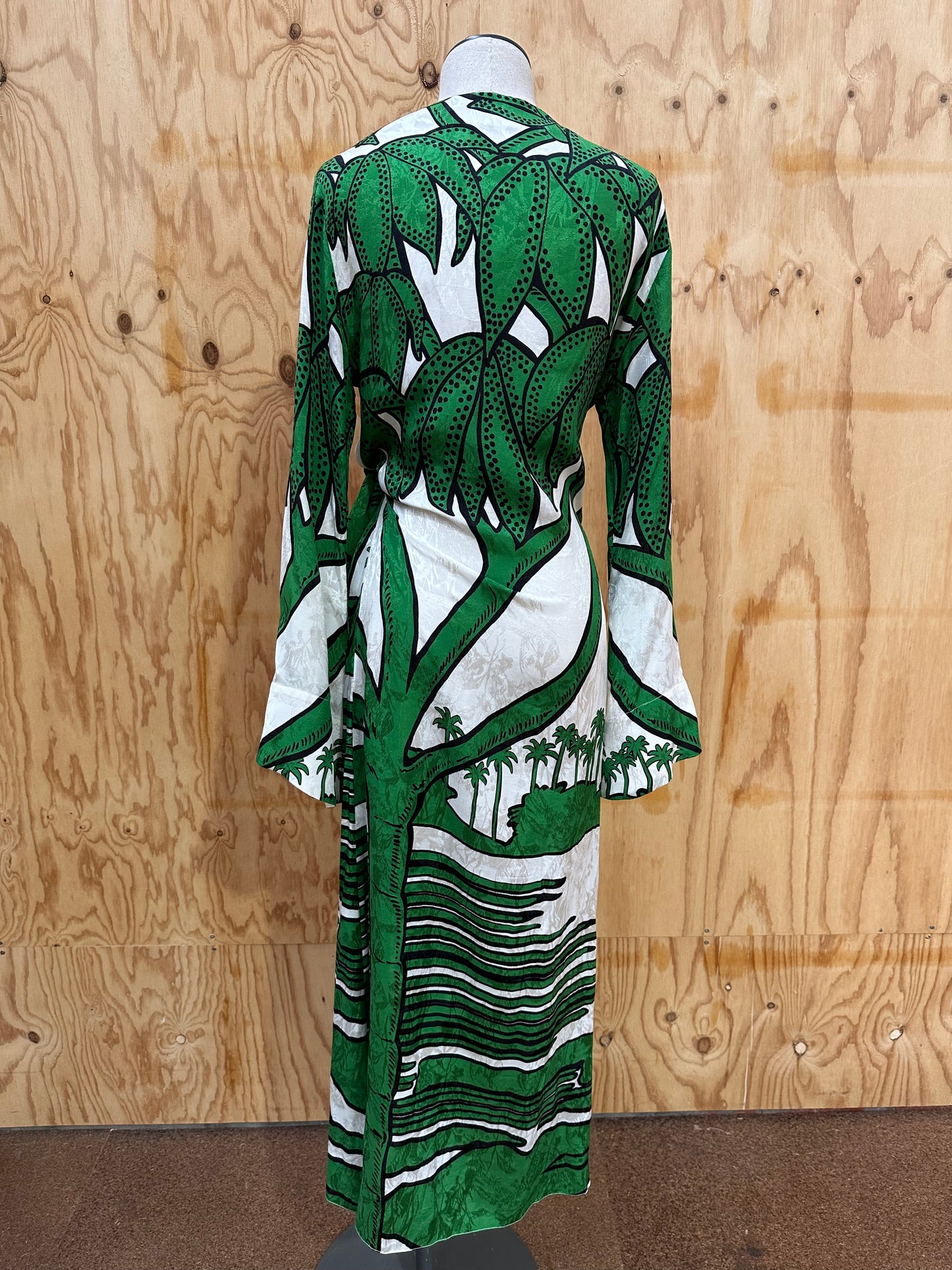 JOHANNA ORTIZ WRAP PRINT DRESS - SIZE 8