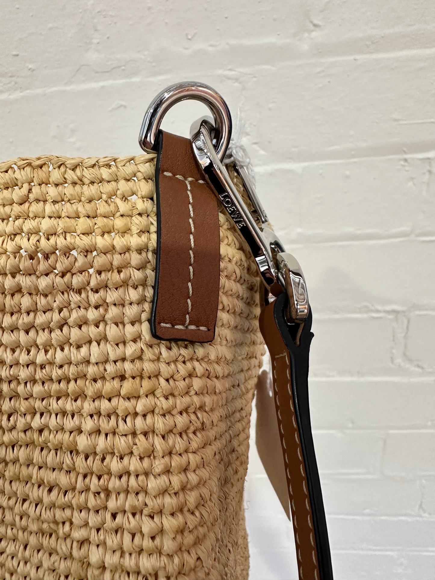 LOEWE LARGE RAFFIA SLIT SATCHEL - $1,100