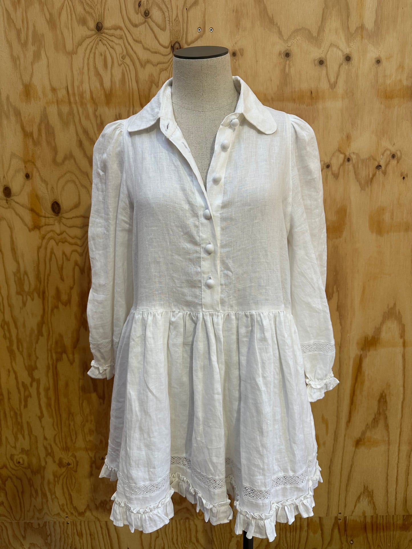 MORTON MAC MINI DRESS IN WHITE - SIZE S