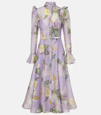 LEO LIN JOSEPHINE SILK GOWN LILY BLOSSOM PRINT - SIZE 12