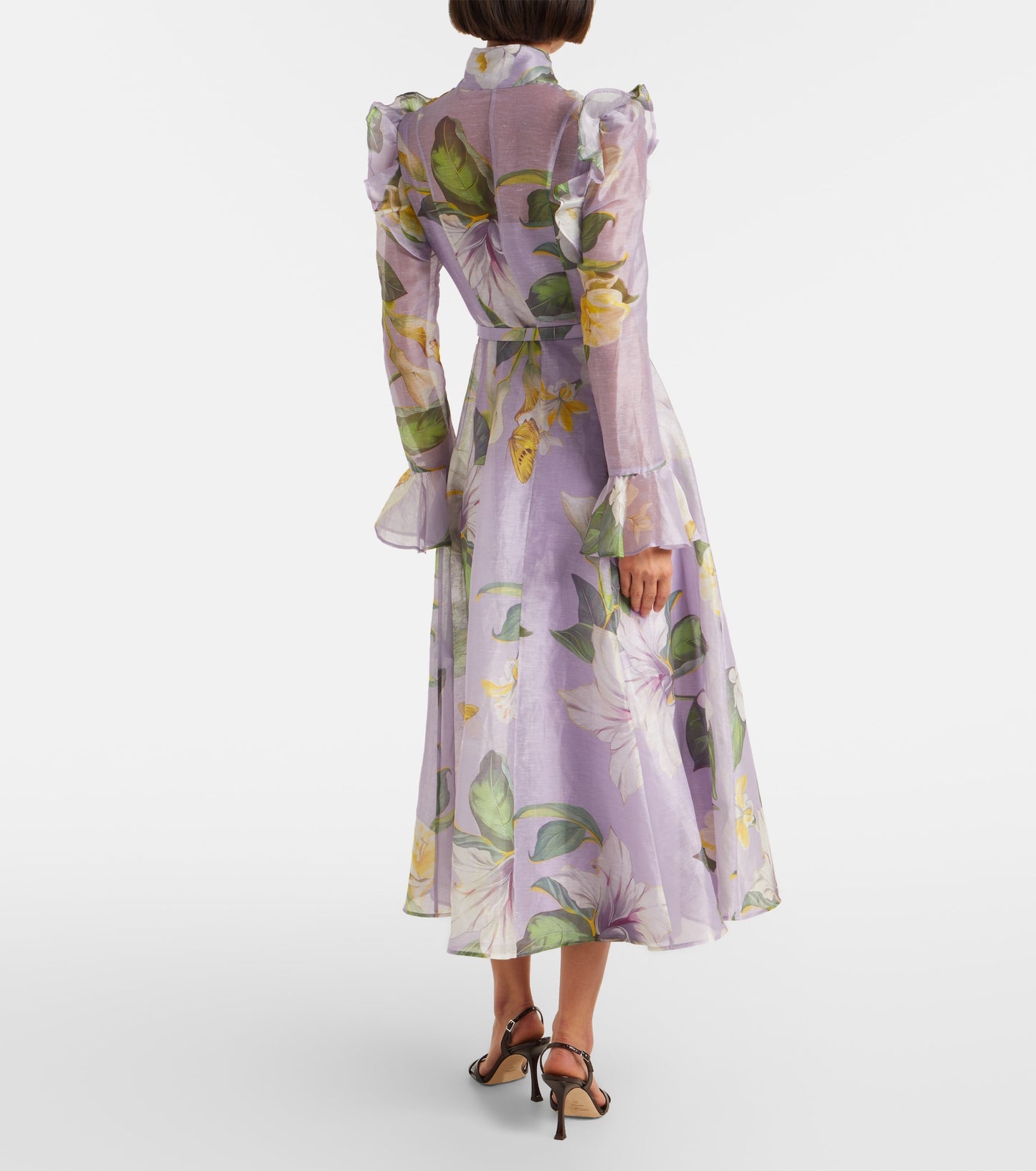 LEO LIN JOSEPHINE SILK GOWN LILY BLOSSOM PRINT - SIZE 12