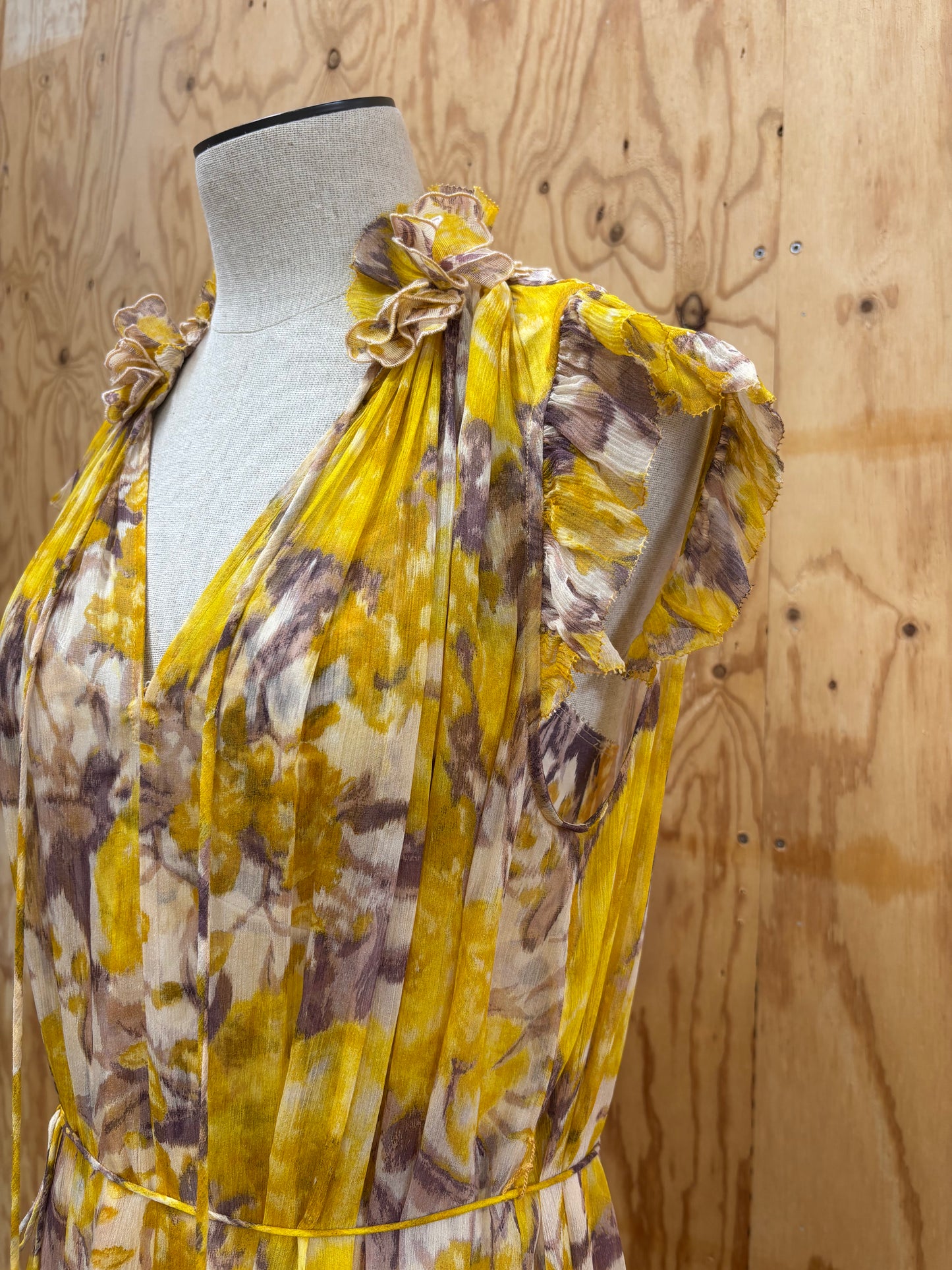 ZIMMERMANN HIGH TIDE FLUTTER FLORAL MIDI DRESS - SIZE 1