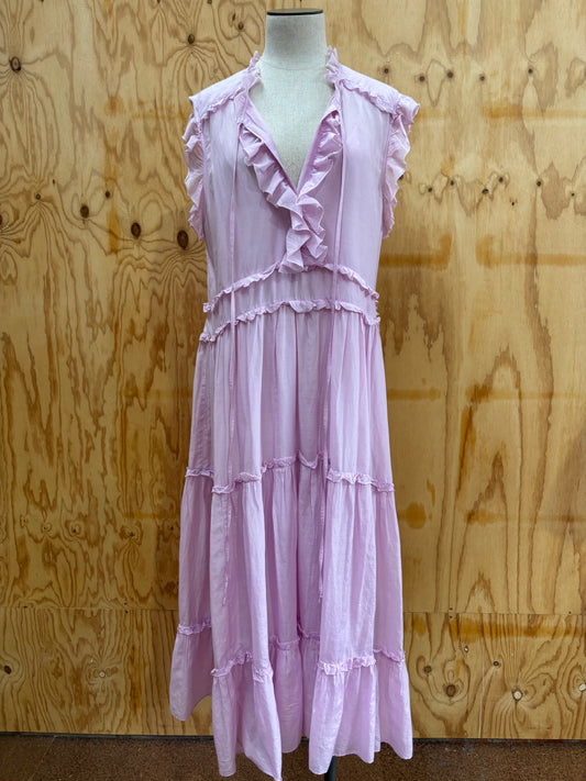 LEE MATHEWS EVA SILK COTTON TIERED DRESS - SIZE4