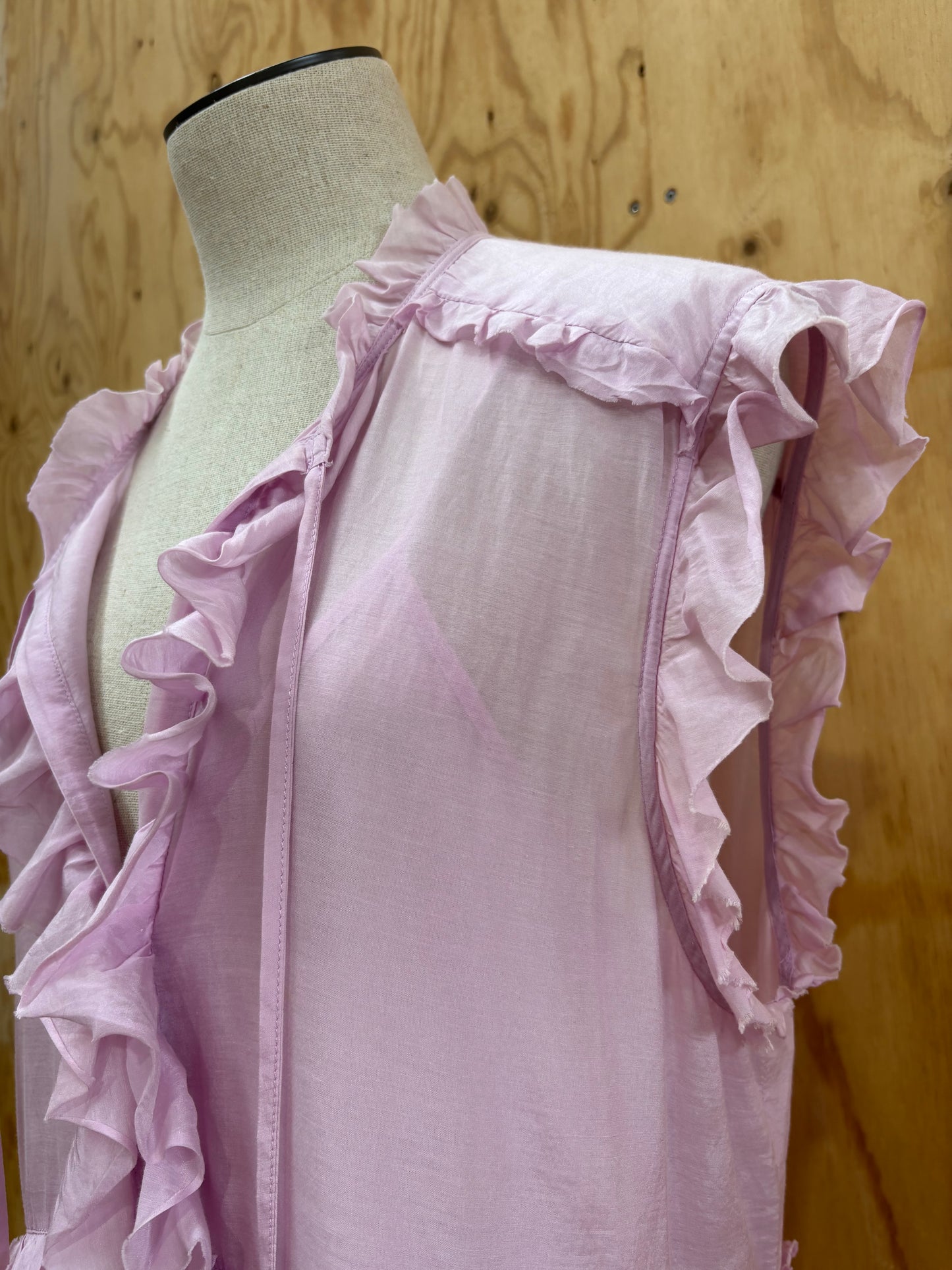 LEE MATHEWS EVA SILK COTTON TIERED DRESS - SIZE4