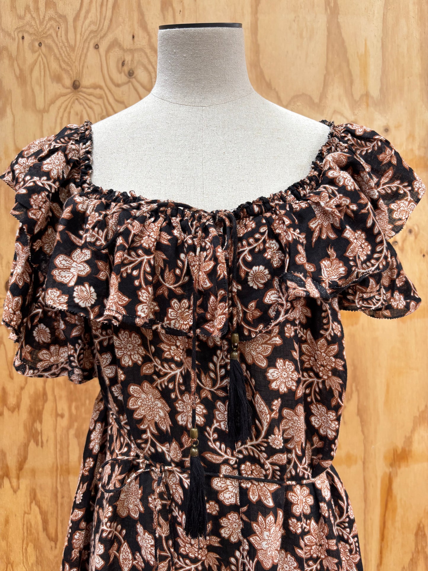 ZIMMERMANN TULSI OFF THE SHOULDER FLORAL DRESS - SIZE 0