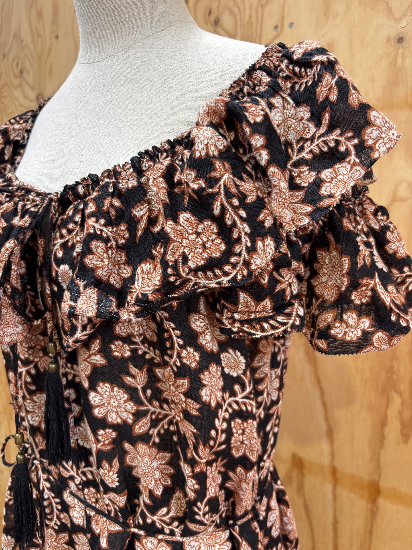 ZIMMERMANN TULSI OFF THE SHOULDER FLORAL DRESS - SIZE 0