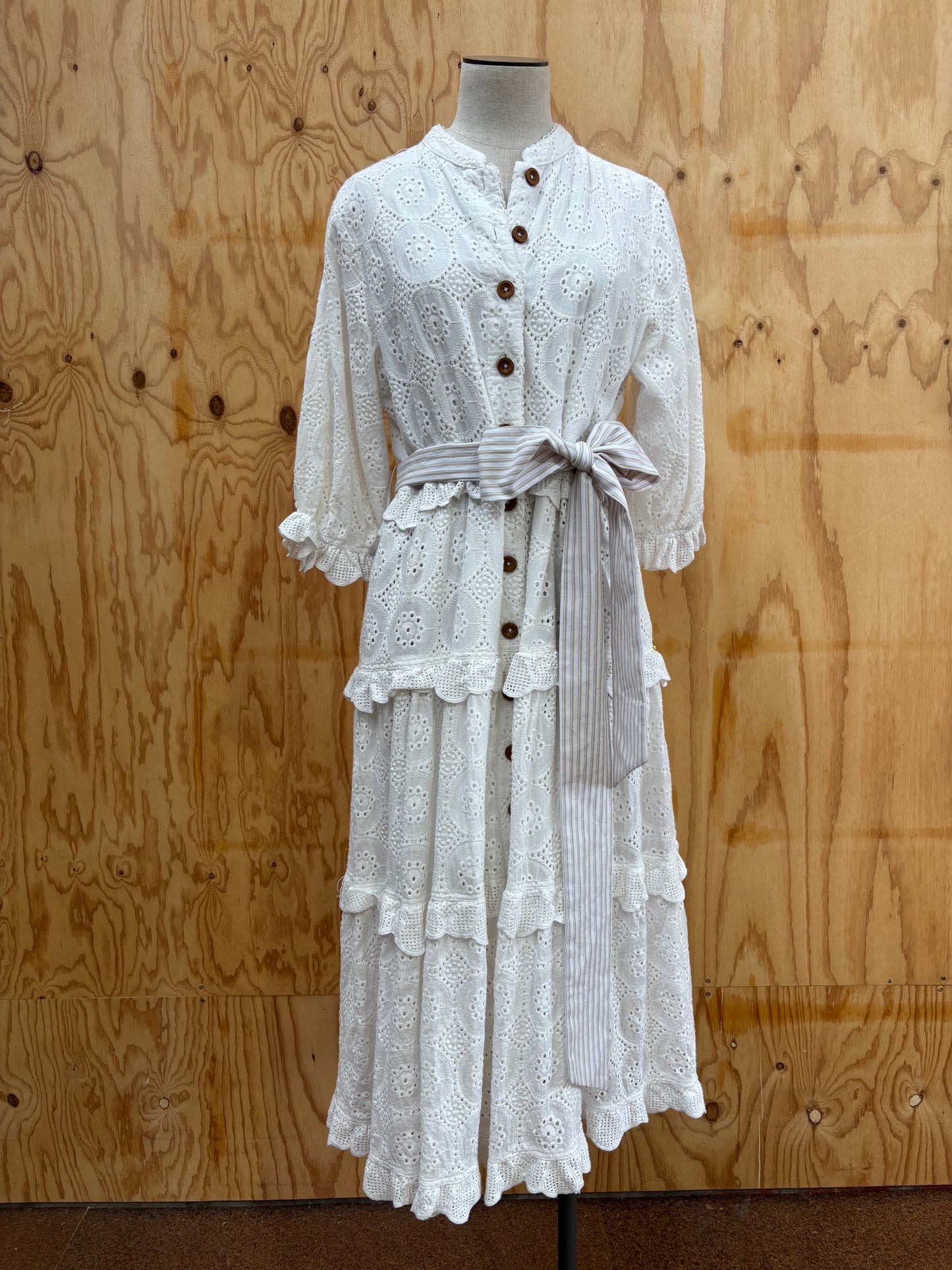 BINNY VINTAGE ANGLAISE BUTTON THROUGH DRESS - SIZE 14