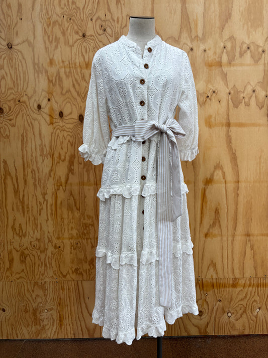 BINNY VINTAGE ANGLAISE BUTTON THROUGH DRESS - SIZE 14