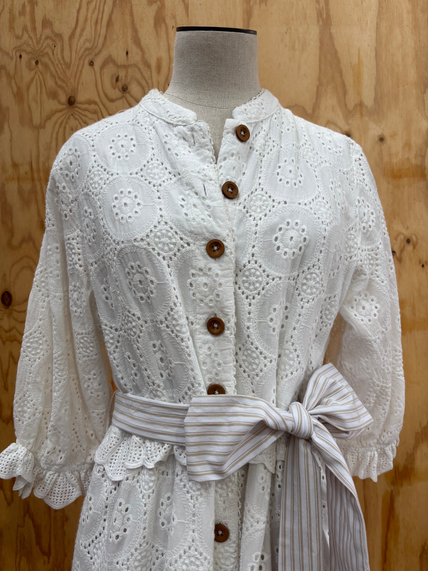 BINNY VINTAGE ANGLAISE BUTTON THROUGH DRESS - SIZE 14